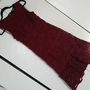 Lulu's Burgundy lace sleeveless dress